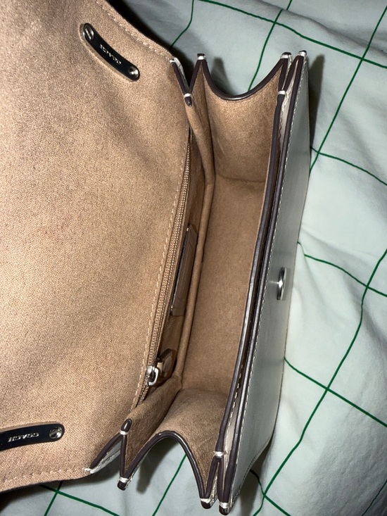 Coach Morgan Square Refine Calf Leather Crossbody CL416 Chalk Silver - Picture 12 of 16